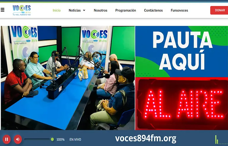 Voces 89.4 F.M. en internet